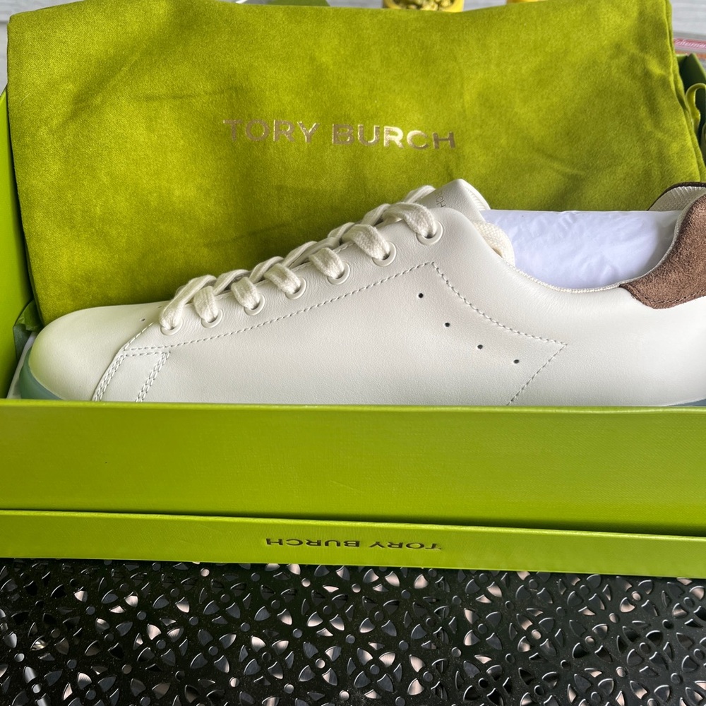 Tory Burch Men's White and Tan Sneakers